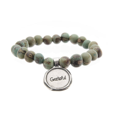Acai Seeds Of Life Bracelet with Wax Seal - Tiger Olive Green
