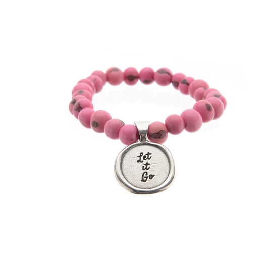 Acai Seeds Of Life Bracelet with Wax Seal - Hot Pink