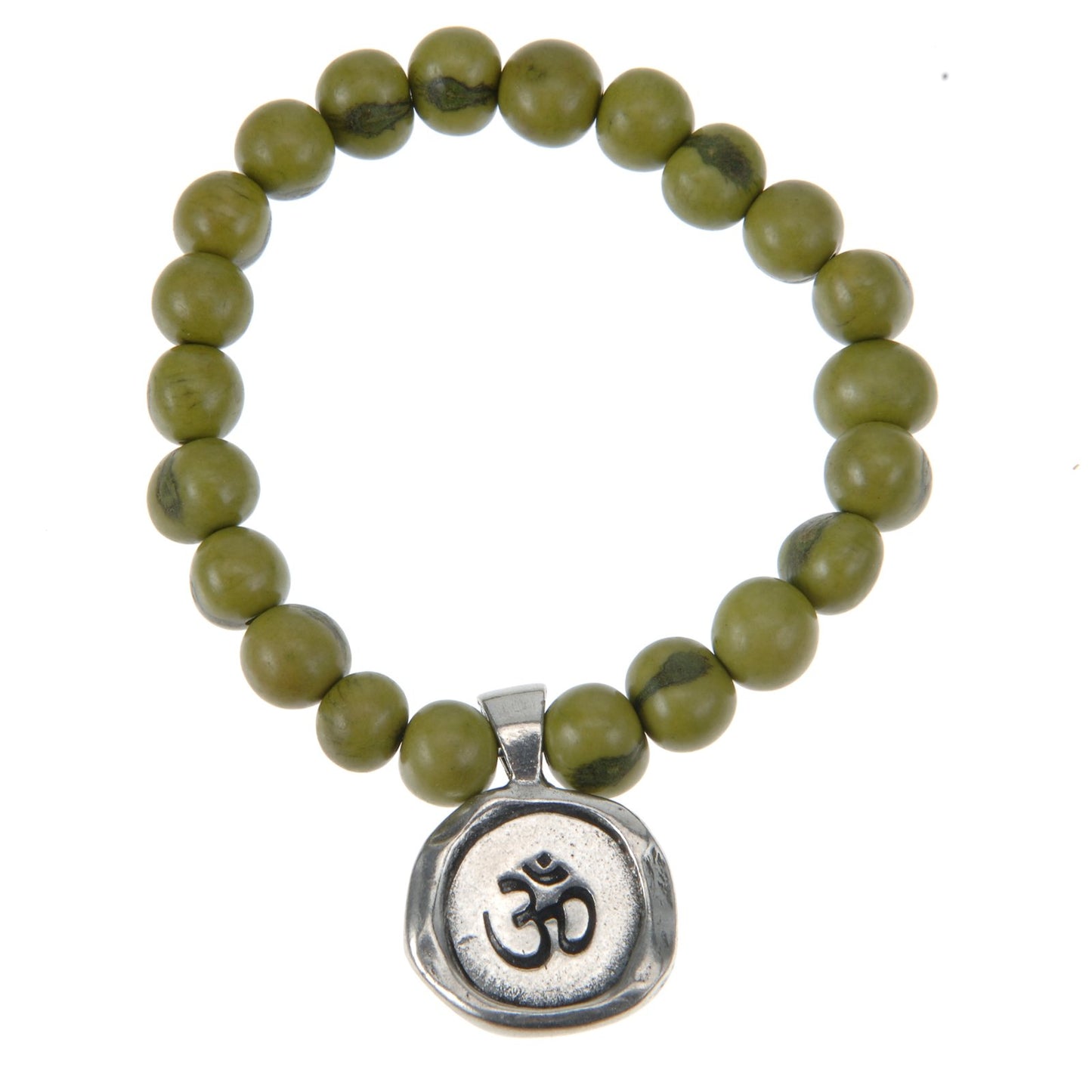 Tiger Olive Green Acai Seeds of Life Bracelet with Wax Seal - Whitney Howard Designs