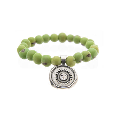 Acai Seeds of Life Bracelet with Wax Seal - Spring Green