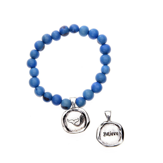 Acai Seeds Of Life Bracelet with Wax Seal - Denim Blue