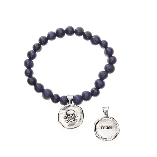 Acai Seeds Of Life Bracelet with Wax Seal - Navy Blue