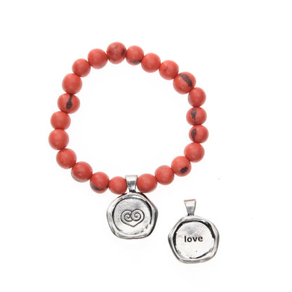Acai Seeds of Life Bracelet with Wax Seal - Tiger Red