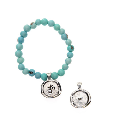 Acai Seeds Of Life Bracelet with Wax Seal - Turquoise