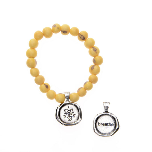 Acai Seeds Of Life Bracelet with Wax Seal - Yellow
